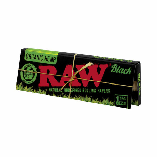 Raw 1 1/4 Black Organic Hemp Rolling Papers